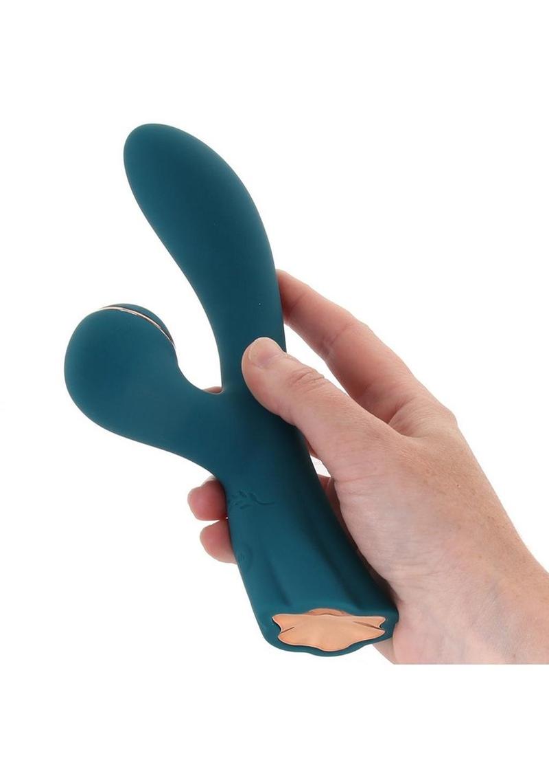 Luxe Aura Rechargeable Silicone Suction Vibe Teal Clitoral Stimulator