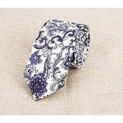 Luxury Flower Handmade Cotton Ties For Men Classic Colorful Printed Floral Designs Necktie For Wedding