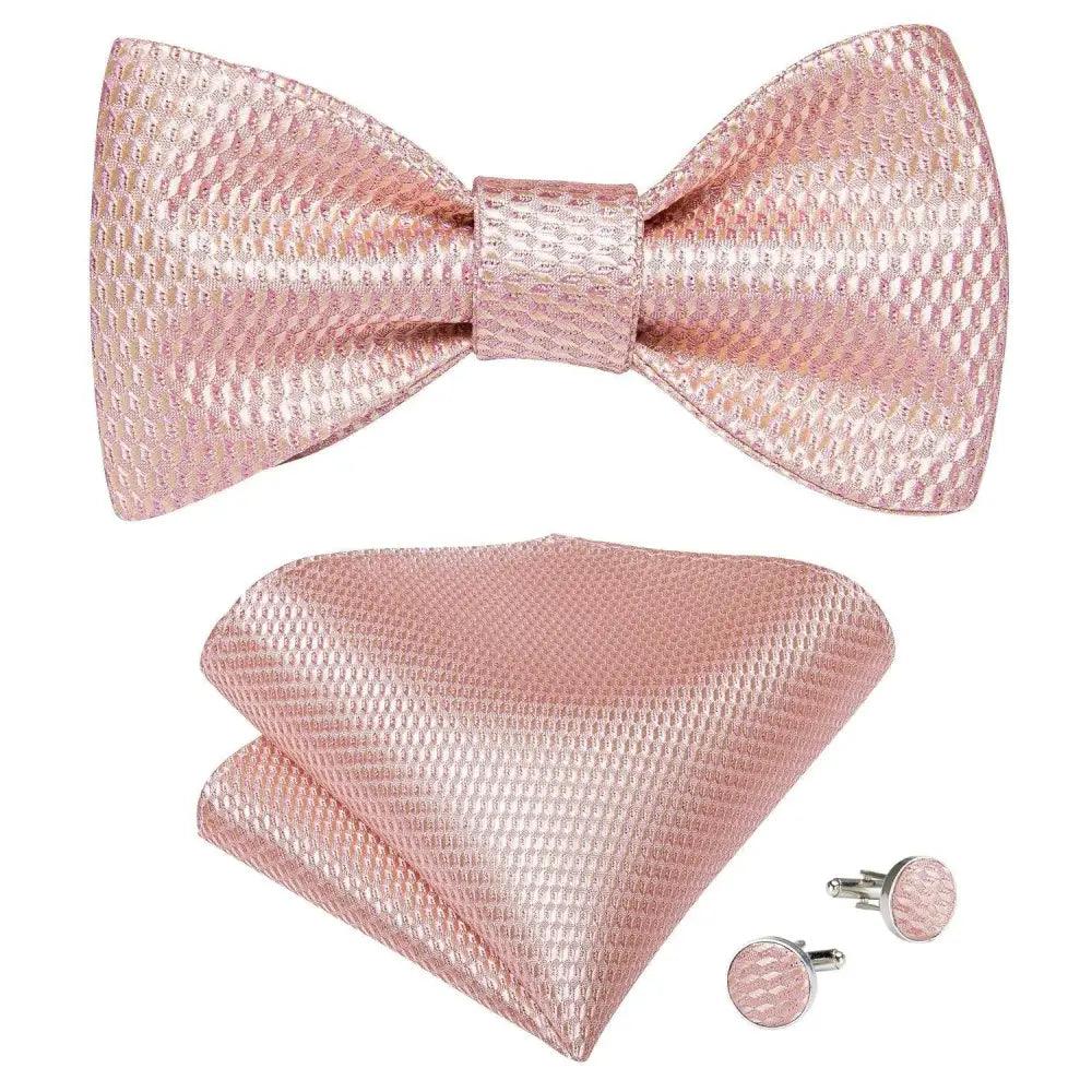 Luxury Pink Solid Men Bow Tie Silk Business Wedding Elegant Bowtie For Men Unique Desing For Every Occasion
