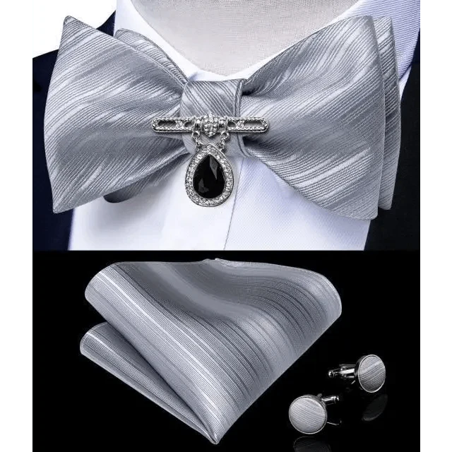 Luxury Pink Solid Men Bow Tie Silk Business Wedding Elegant Bowtie For Men Unique Desing For Every Occasion