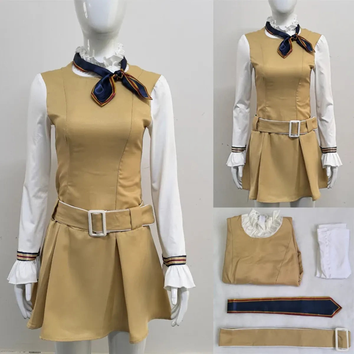 M3GAN 2.0 Cosplay Dress – Brown Uniform Set for Women &amp; Girls