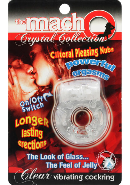 Macho Crystal Collection Clear Vibrating Cock Ring