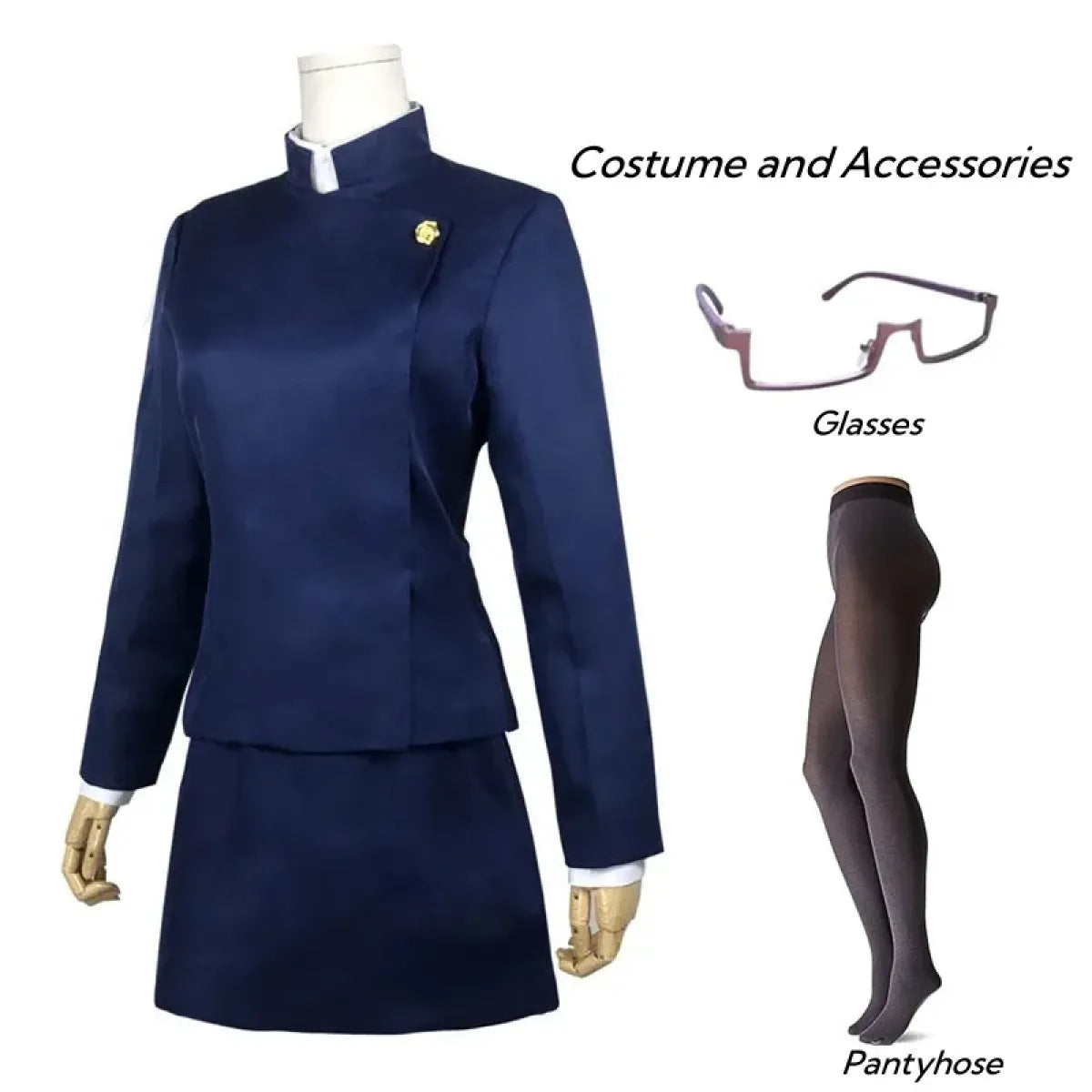 Jujutsu Kaisen Maki Zenin Cosplay Costume with Glasses and Wig