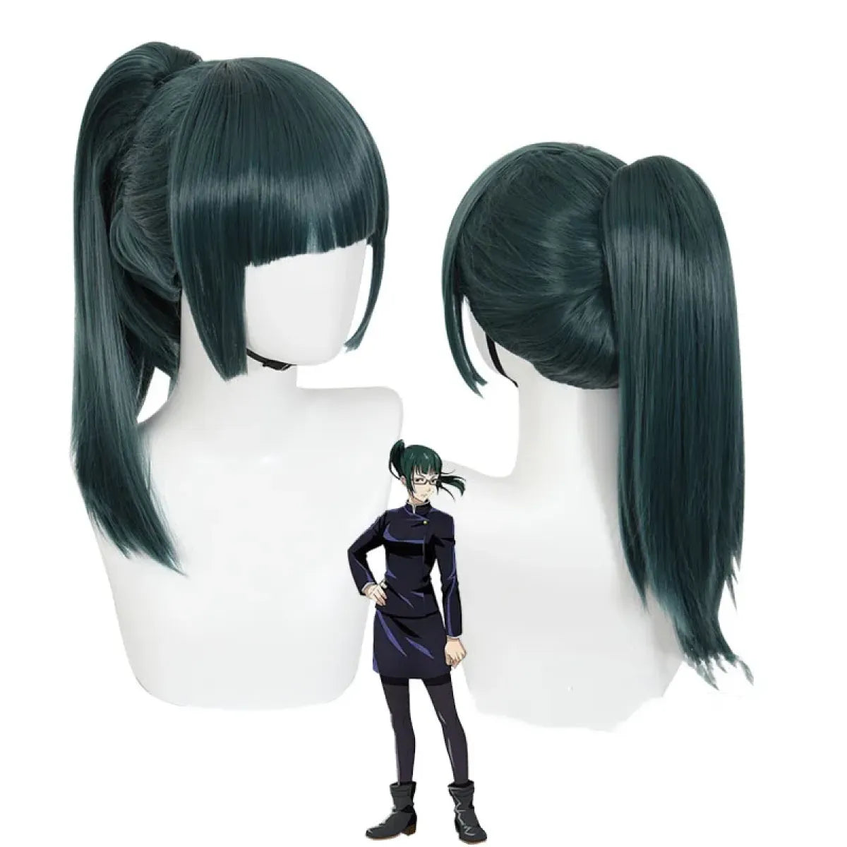 Jujutsu Kaisen Maki Zenin Cosplay Costume with Glasses and Wig