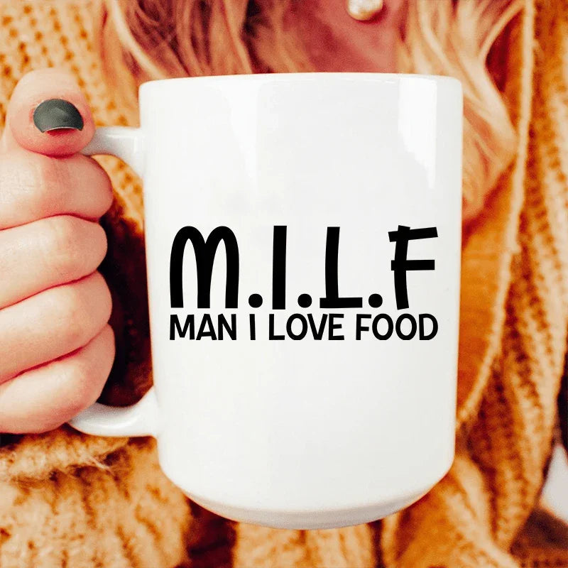 Man I Love Food Ceramic Mug 15 oz