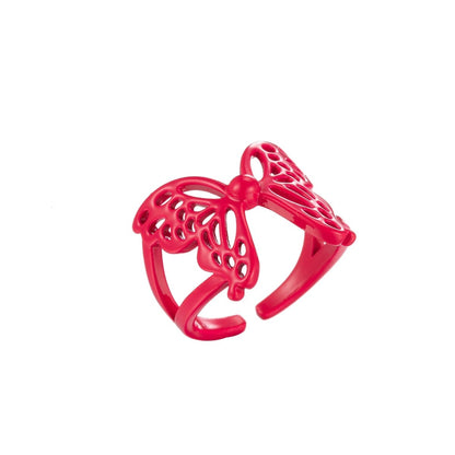 Mariposa Butterfly Ring Enamel Statement Jewelry Open Adjustable Ring Y2K Colorful Ring