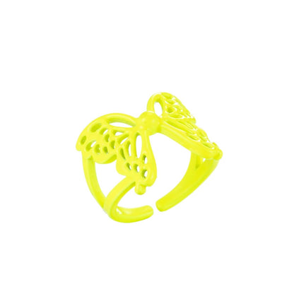 Mariposa Butterfly Ring Enamel Statement Jewelry Open Adjustable Ring Y2K Colorful Ring