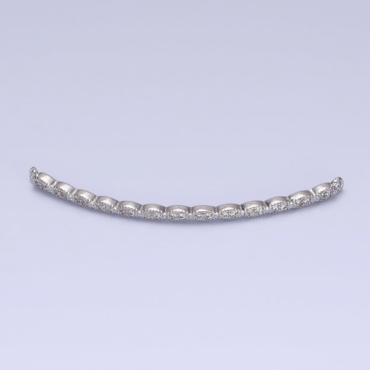 Marquise-Shaped Lined Micro Paved Clear CZ Link Connector in Gold &amp; Silver | Y-853