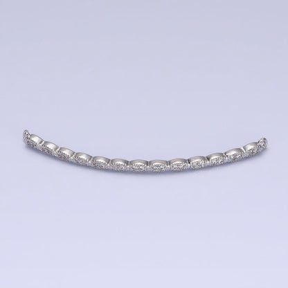 Marquise-Shaped Lined Micro Paved Clear CZ Link Connector in Gold &amp; Silver | Y-853