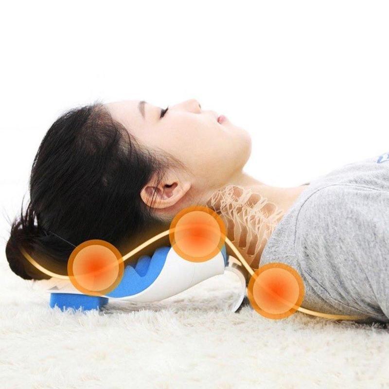 Massage Pillow Support Cervical Pillow Pain Device For Cervical Relax Align Travel Rest Relief Spine Neck Traction Pain Relief and Cervical Spine Alignment Neck and Shoulder Relaxer Cervical Traction Device Neck Stretcher Cervical Spine Alignment
