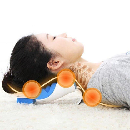 Massage Pillow Support Cervical Pillow Pain Device For Cervical Relax Align Travel Rest Relief Spine Neck Traction Pain Relief and Cervical Spine Alignment Neck and Shoulder Relaxer Cervical Traction Device Neck Stretcher Cervical Spine Alignment