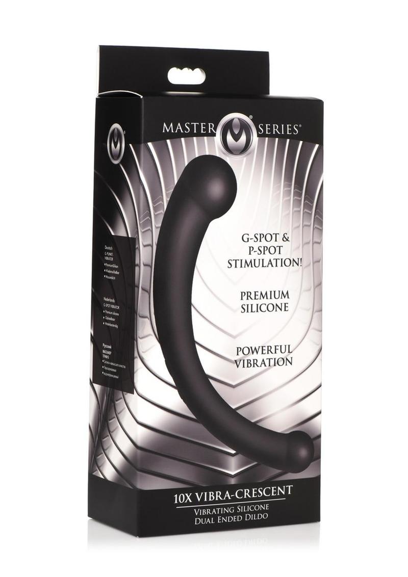 Vibra-Crescent Vibrating Silicone Dual-Ended Dildo