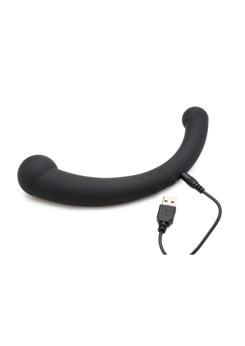 Vibra-Crescent Vibrating Silicone Dual-Ended Dildo