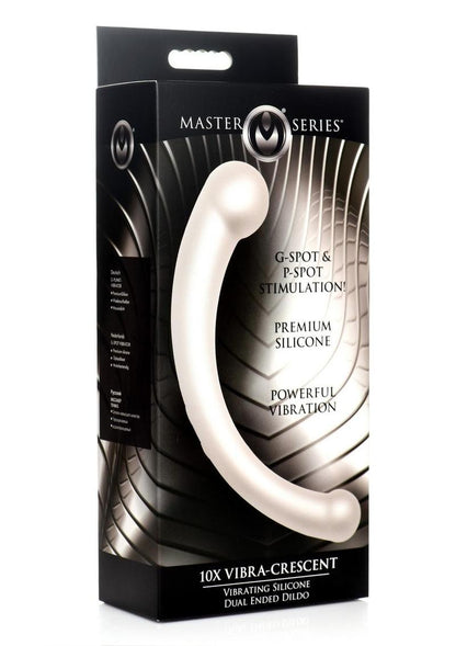Vibra-Crescent Vibrating Silicone Dual-Ended Dildo