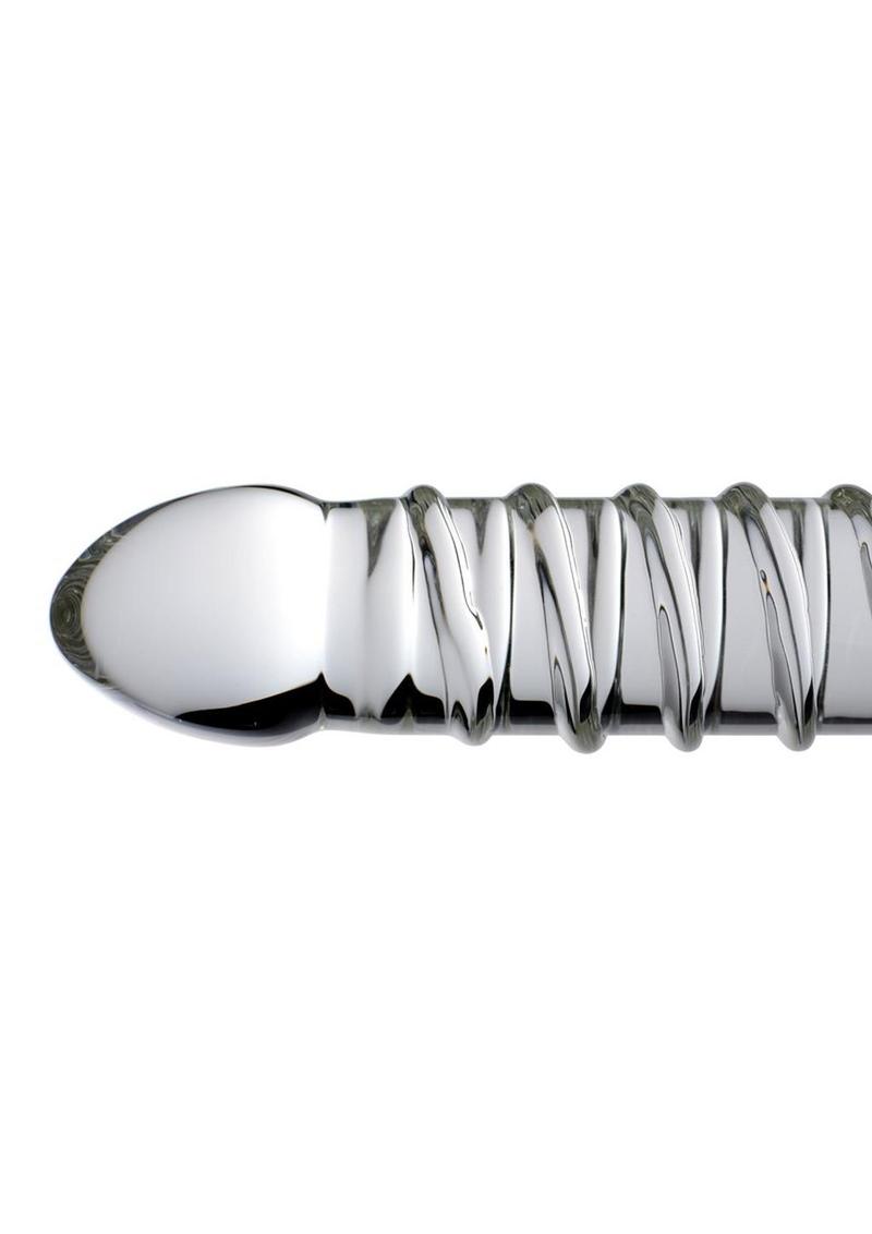 Master Series Behemoth Ribbed XL Glass Dildo for Advanced Users