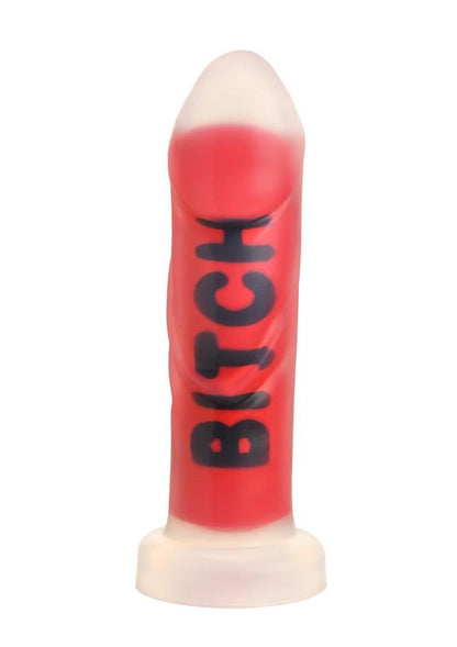 Master Series Bitch Silicone Dildo Bold Red &amp; Black Design