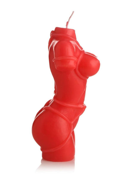 Bound Goddess Drip Candle Red Sculpted Torso Art Candle