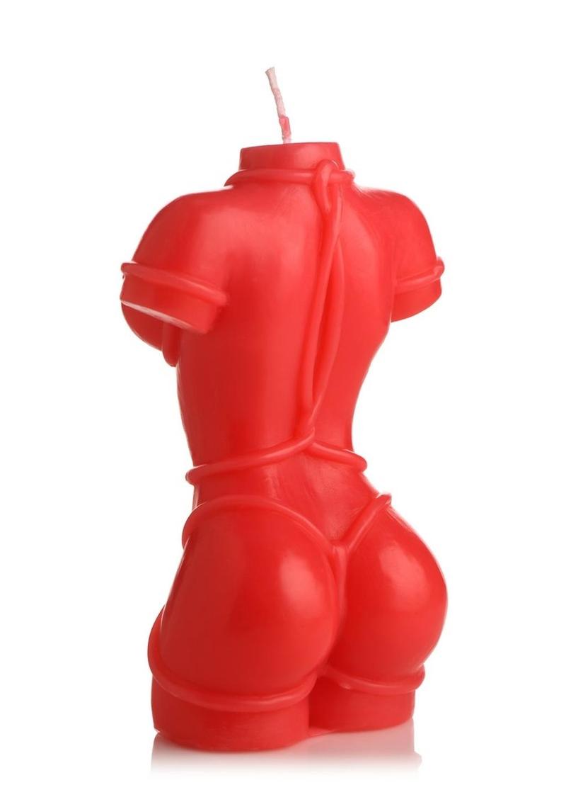 Bound Goddess Drip Candle Red Sculpted Torso Art Candle