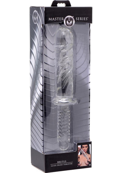 Master Series Brutus Glass Dildo Thruster for Intense Pleasure