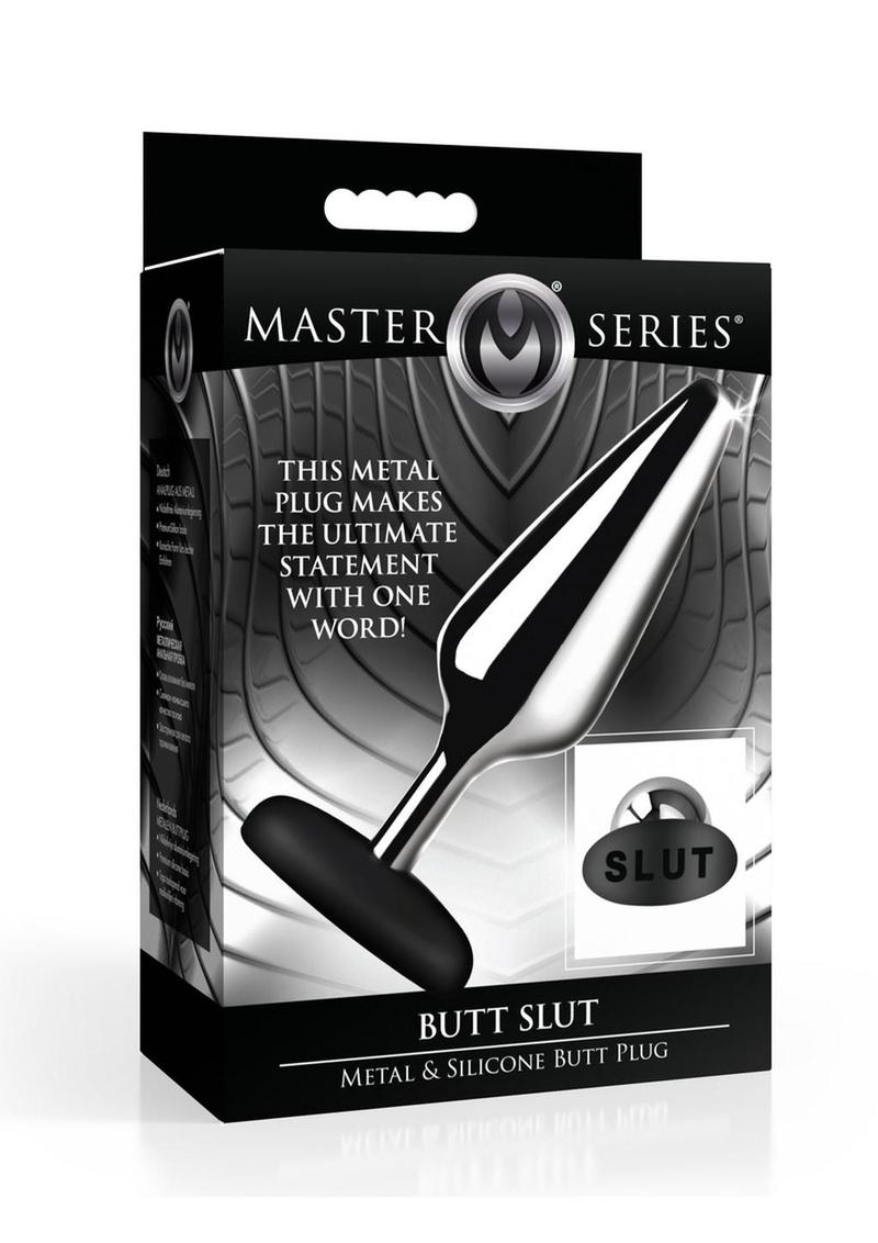 Master Series Slut Metal And Silicone Butt Plug