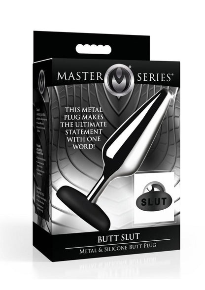 Master Series Slut Metal And Silicone Butt Plug