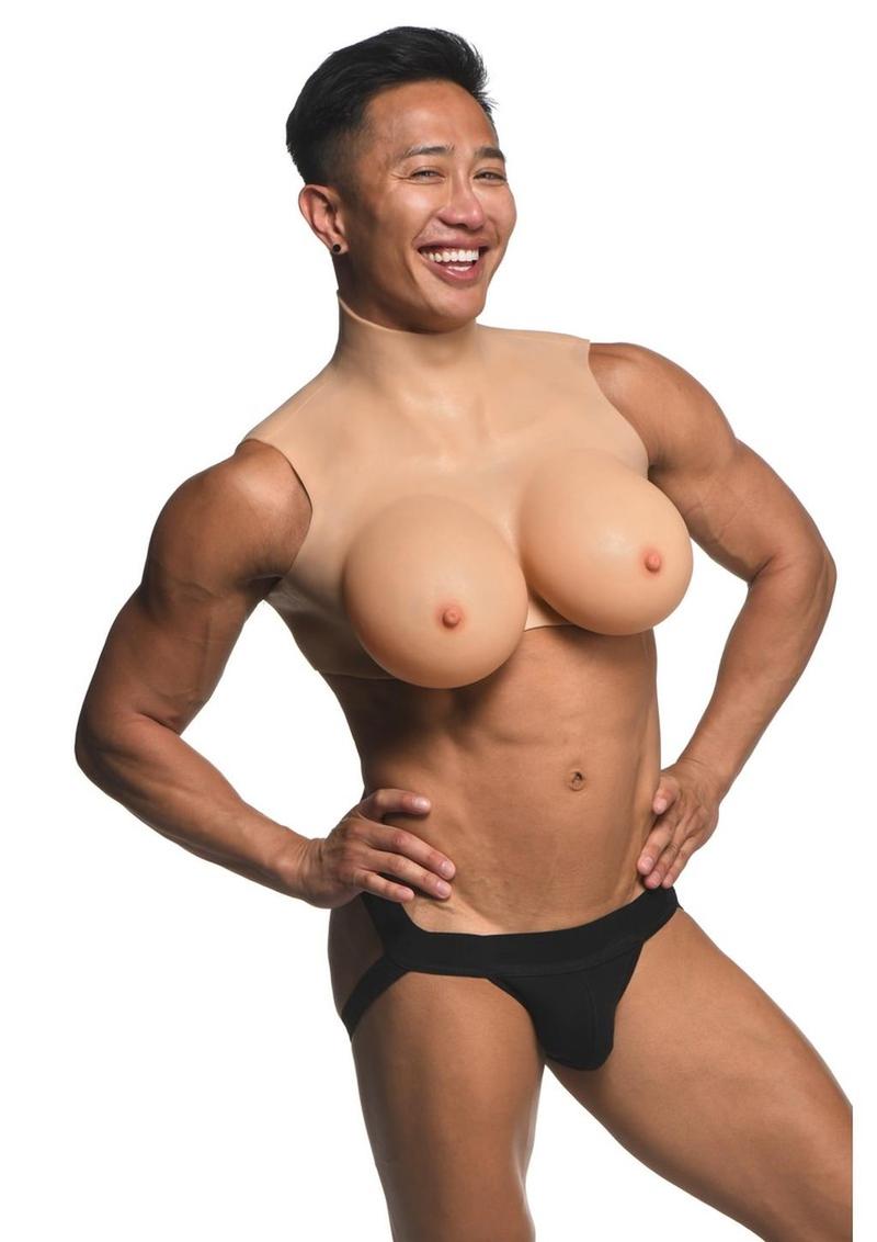 Perky Pair G-Cup Silicone Breasts High Crop Top Style