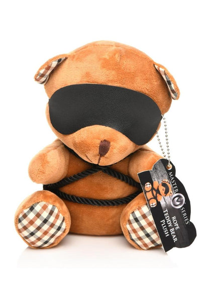 Rope Teddy Bear Plush Brown With Blindfold and Rope