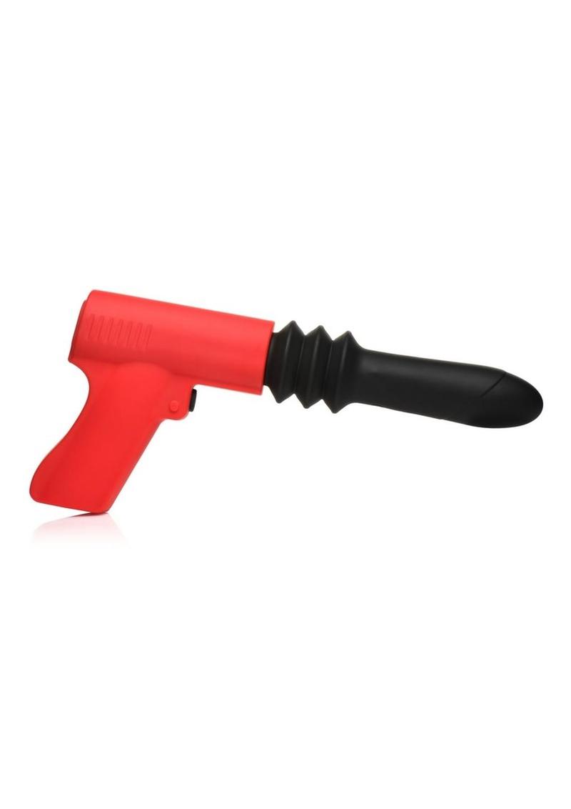 Master Series Pistol Pounder Thrusting &amp; Vibrating Silicone Dildo