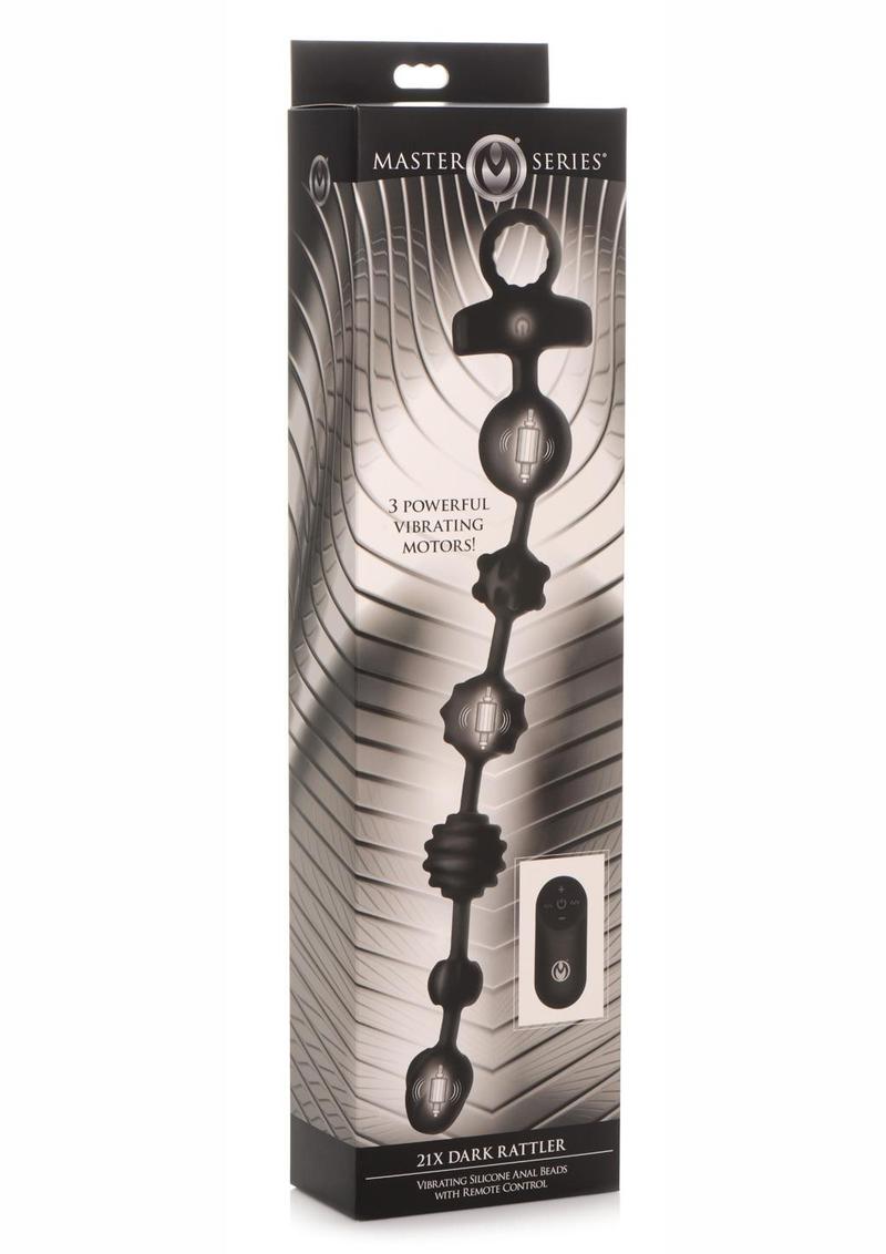 Master Series 21X Dark Rattler Vibrating Silicone Anal Beads