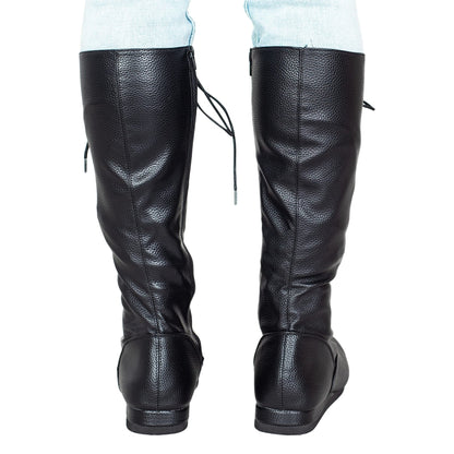 Matte Black Wrestling Boots Halloween Costume Cosplay