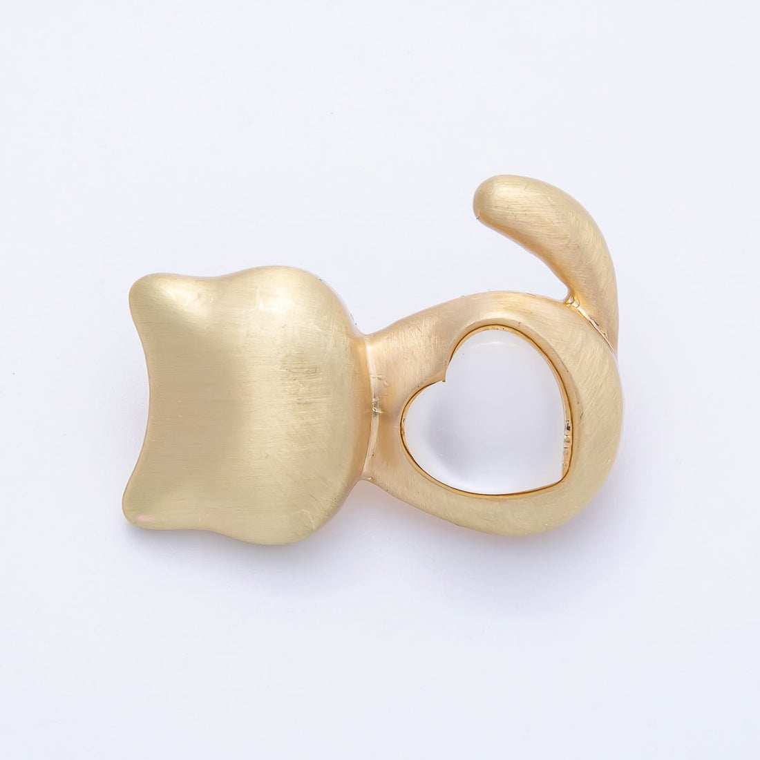 Matte Gold Mixed Metal Cat Kitten Pet Animal Pin Brooch | BH-038