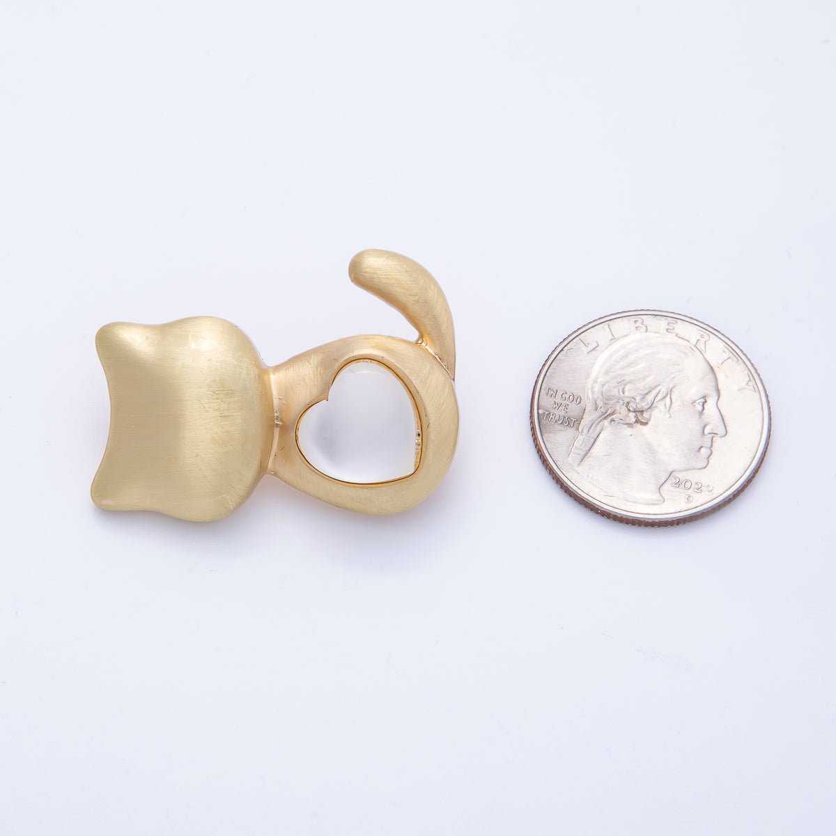 Matte Gold Mixed Metal Cat Kitten Pet Animal Pin Brooch | BH-038