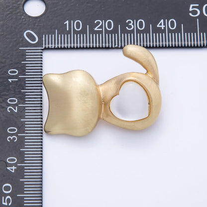 Matte Gold Mixed Metal Cat Kitten Pet Animal Pin Brooch | BH-038