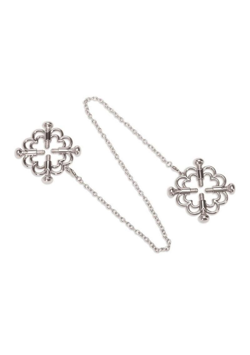Me You Us Silver Flower Design Nipple Chain