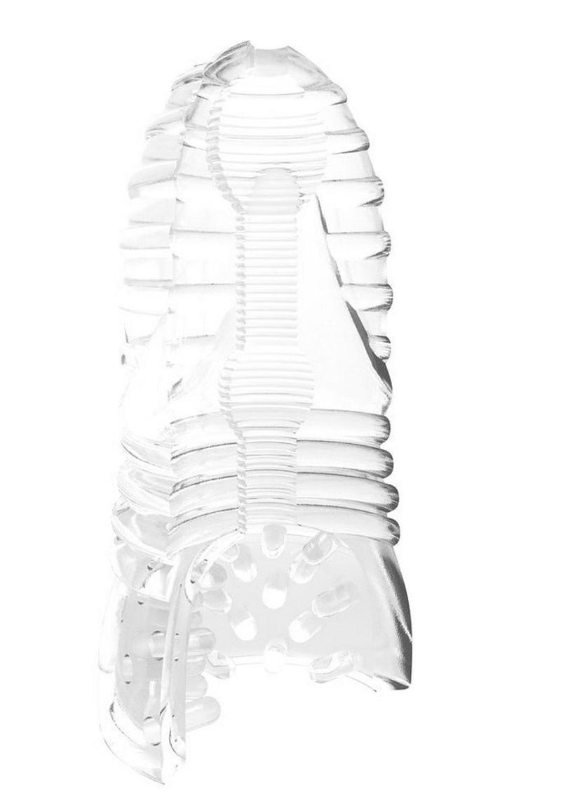 Glacier Dual End Stroker Clear Masturbator with Multi-Textured Sides