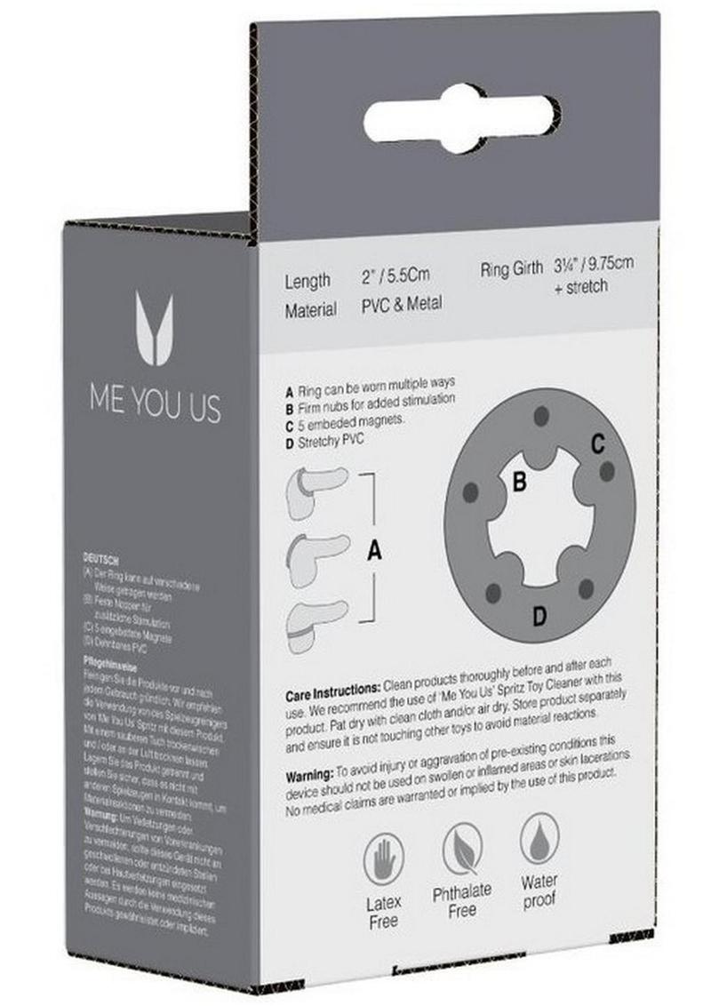 Me You Us Magnetic Cock Ring Stretchy Textured