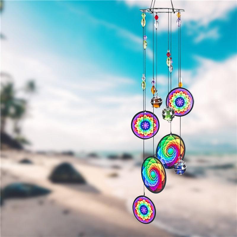 Memorial Wind-chimes Crystal Ball Rainbow Maker Window Sun-catcher Hanging Fengshui Wind Chimes Decoration For Patio Balcony Garden Ornaments Decor For Window Home Garden
