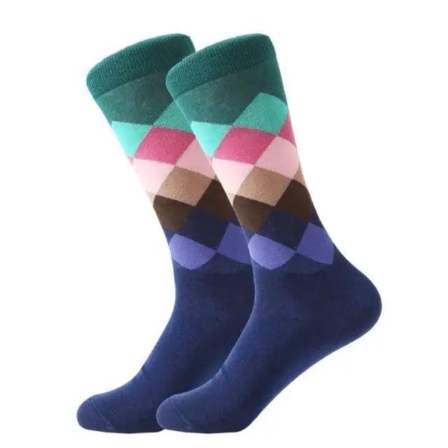 Men Cotton Socks Gradient Color Summer Style Long Wedding Sock Men  Knee High Business Socks Man Socks Men&