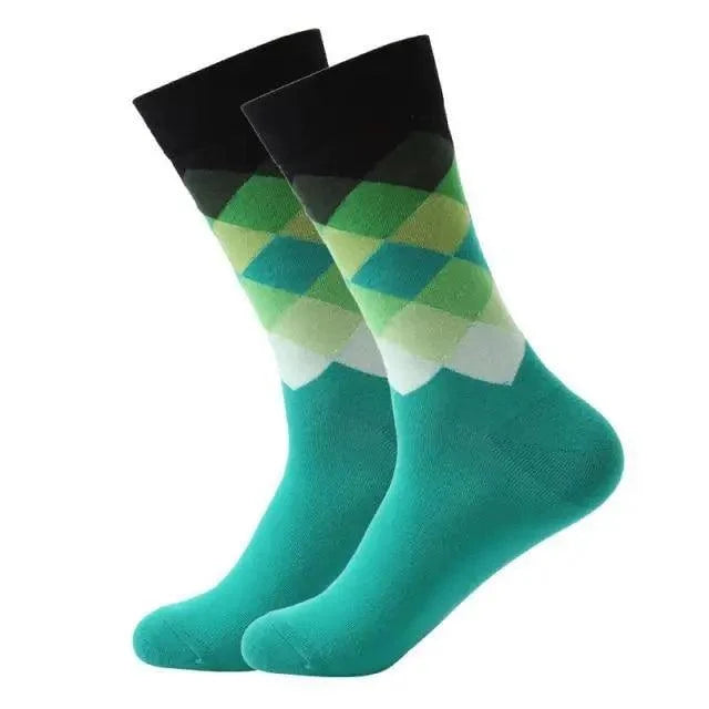 Men Cotton Socks Gradient Color Summer Style Long Wedding Sock Men  Knee High Business Socks Man Socks Men&