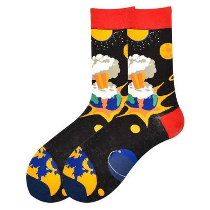 Men Cotton Socks Gradient Color Summer Style Long Wedding Sock Men  Knee High Business Socks Man Socks Men&