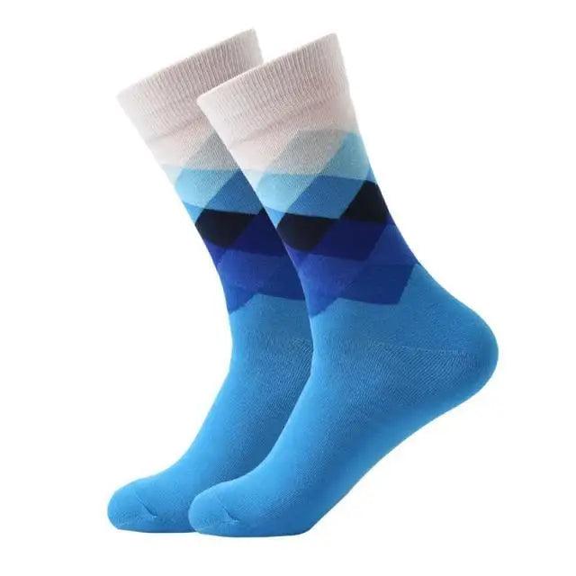 Men Cotton Socks Gradient Color Summer Style Long Wedding Sock Men  Knee High Business Socks Man Socks Men&