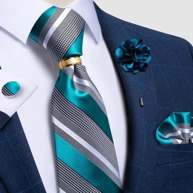 Men Luxury Red Silk Necktie Matching Cufflinks Set For Men Bridegroom Wedding Business Necktie Elegant Design Ideal Gift For Men