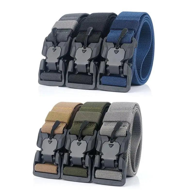 Men Tactical Quick Release Magnetic Buckle Belt Classic Soft Nylon Sports Duty Work Belts