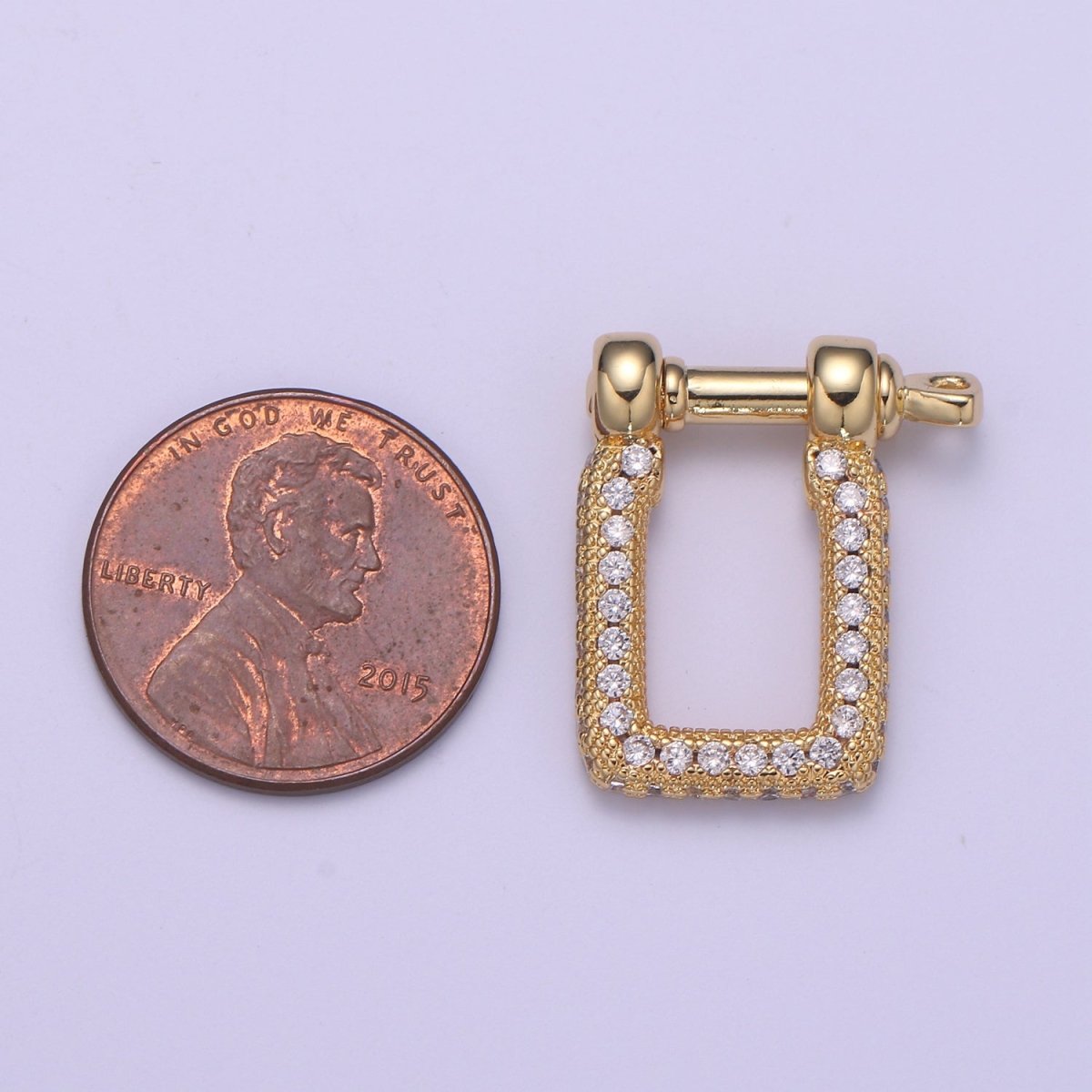 Micor pave Clasp Gold Filled Screw clasp lock, Anchor Shackle, Gold Rectangle Cz Bracelet Necklace Clasp Sailor Bracelet Clasp Supply L-259