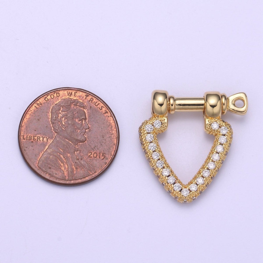 Micor pave Clasp Gold Filled Screw clasp lock, Anchor Shackle, Gold Triangle Cz Bracelet Necklace Clasp Sailor Bracelet Clasp Supply L-260