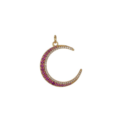 Micro Pave Crescent Moon Charm for Celestial Pendant Jewelry Making E-930 E-931