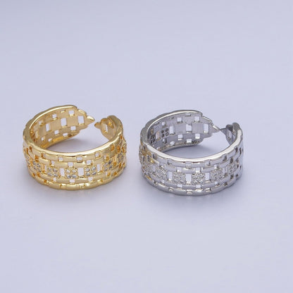 Micro Pave CZ Panther Chain Link Band Ring in Gold &amp; Silver | O-070 O-071