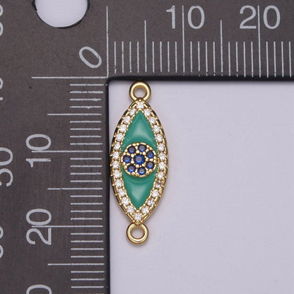 Micro Pave Evil Eye Connector Gold / Silver Eye Connector for Bracelet Link Connector Y-418 -Y-419