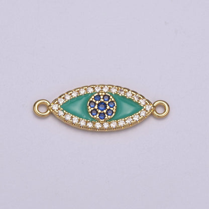 Micro Pave Evil Eye Connector Gold / Silver Eye Connector for Bracelet Link Connector Y-418 -Y-419