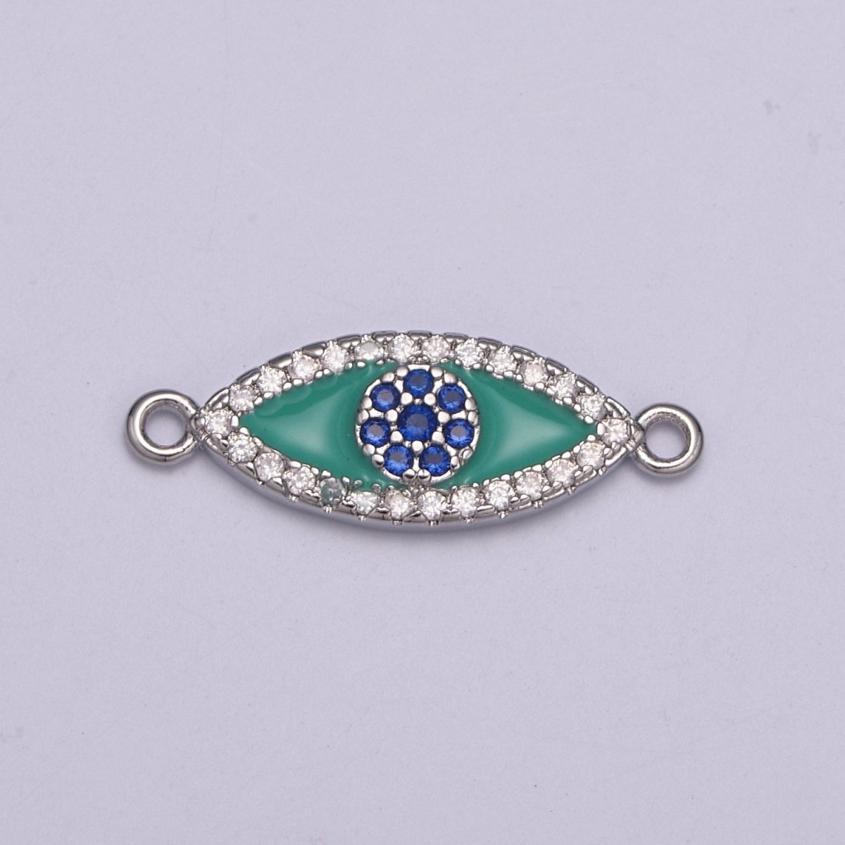 Micro Pave Evil Eye Connector Gold / Silver Eye Connector for Bracelet Link Connector Y-418 -Y-419